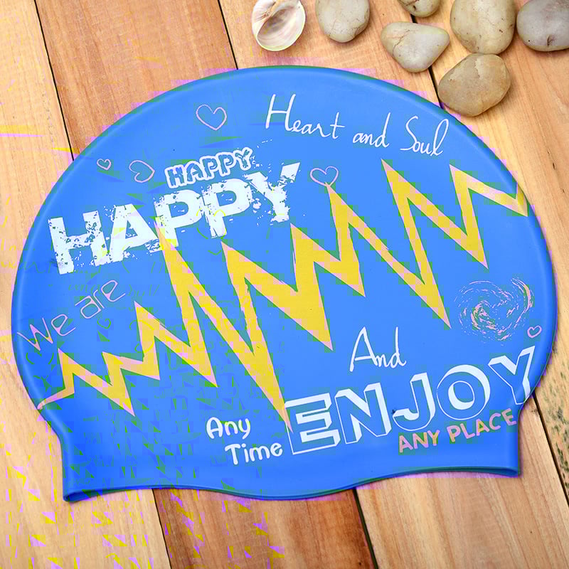 Șapcă de înot din silicon, imprimeu graffiti, pentru adulți, impermeabilă, unisex