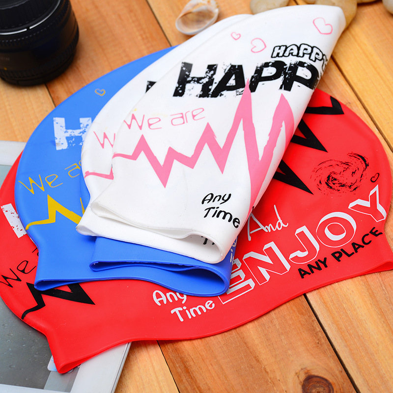 Șapcă de înot din silicon, imprimeu graffiti, pentru adulți, impermeabilă, unisex