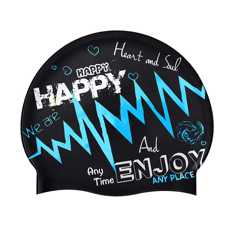 Șapcă de înot din silicon, imprimeu graffiti, pentru adulți, impermeabilă, unisex