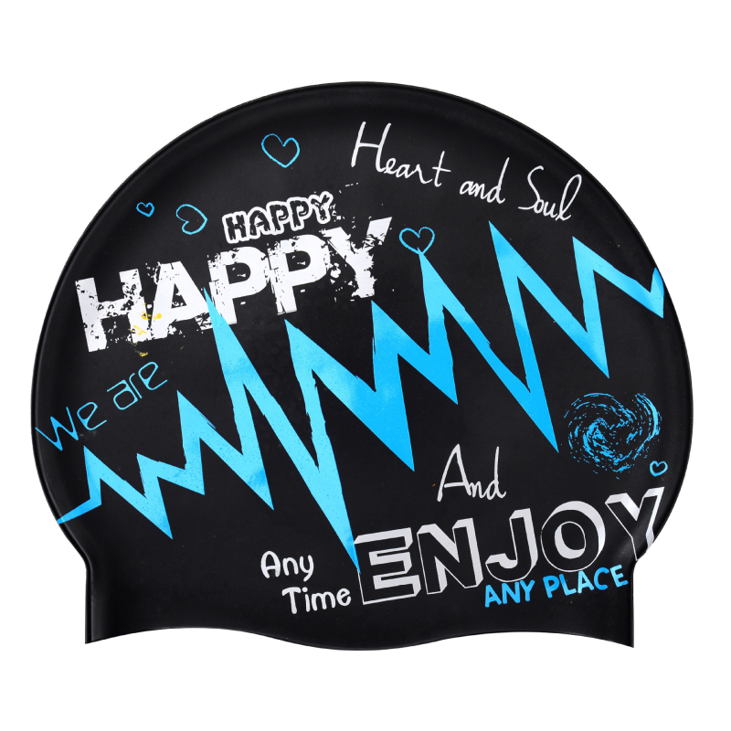Șapcă de înot din silicon, imprimeu graffiti, pentru adulți, impermeabilă, unisex