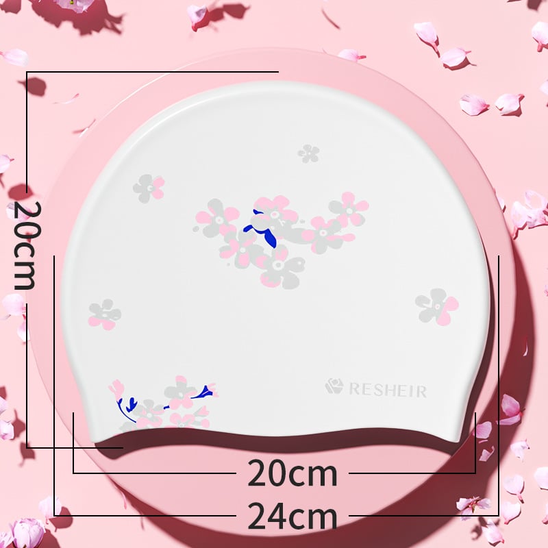 Ruishier Șapcă de înot din silicon pentru adulți, cu imprimeu