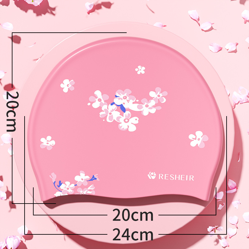 Ruishier Șapcă de înot din silicon pentru adulți, cu imprimeu