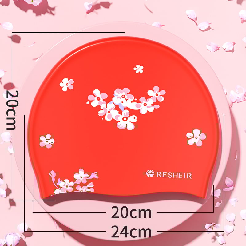 Ruishier Șapcă de înot din silicon pentru adulți, cu imprimeu