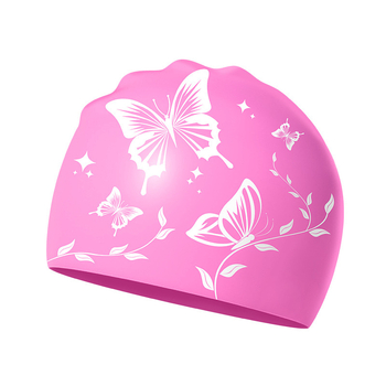 HAIZID Căciulă de înot din silicon – pentru adulți, cu imprimeu, pentru înot și activități acvatice