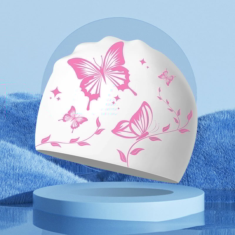 HAIZID Căciulă de înot din silicon – pentru adulți, cu imprimeu, pentru înot și activități acvatice