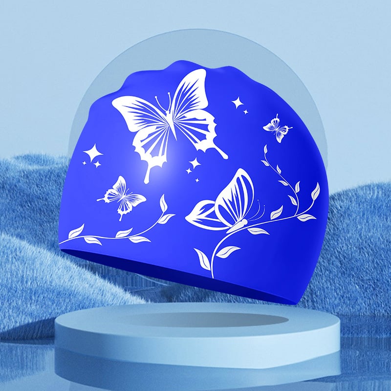 HAIZID Căciulă de înot din silicon – pentru adulți, cu imprimeu, pentru înot și activități acvatice