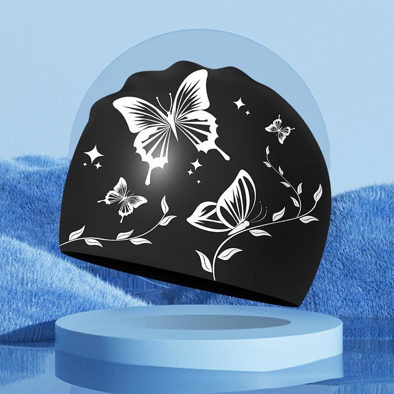 HAIZID Căciulă de înot din silicon – pentru adulți, cu imprimeu, pentru înot și activități acvatice