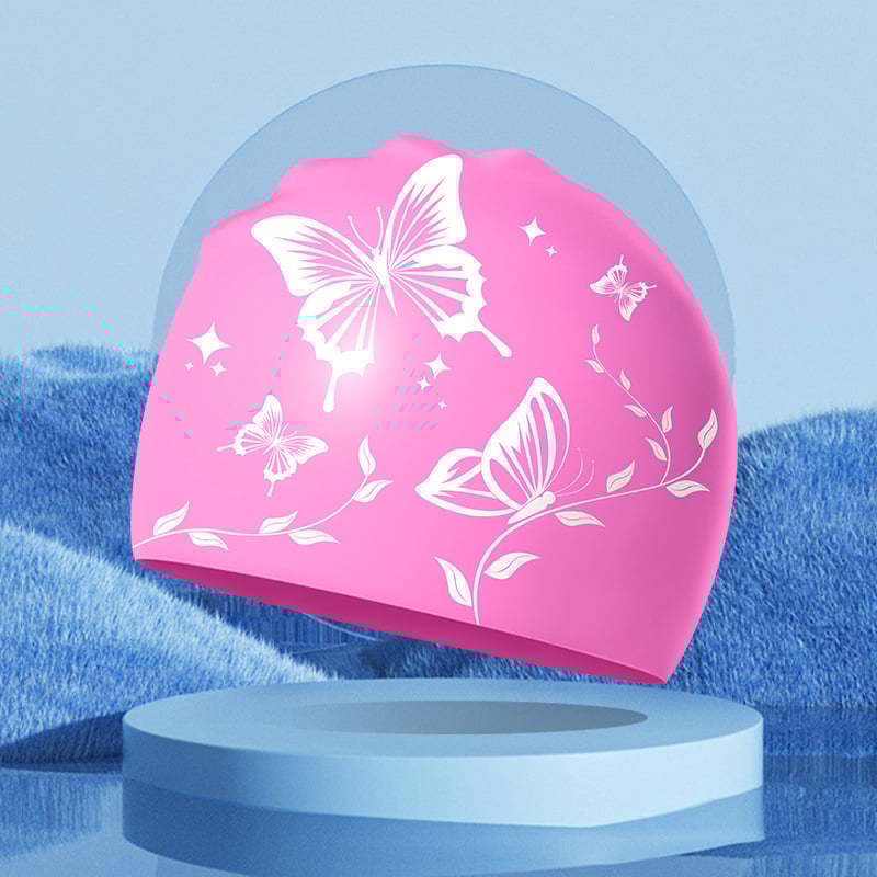 HAIZID Căciulă de înot din silicon – pentru adulți, cu imprimeu, pentru înot și activități acvatice