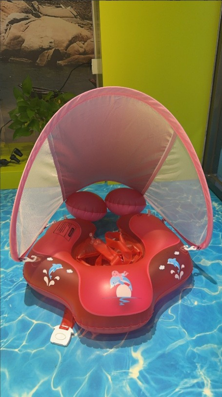 Inel de înot pentru copii 0–3 ani, model în dung, PVC ecologic 0,25 mm, insuflare manuală