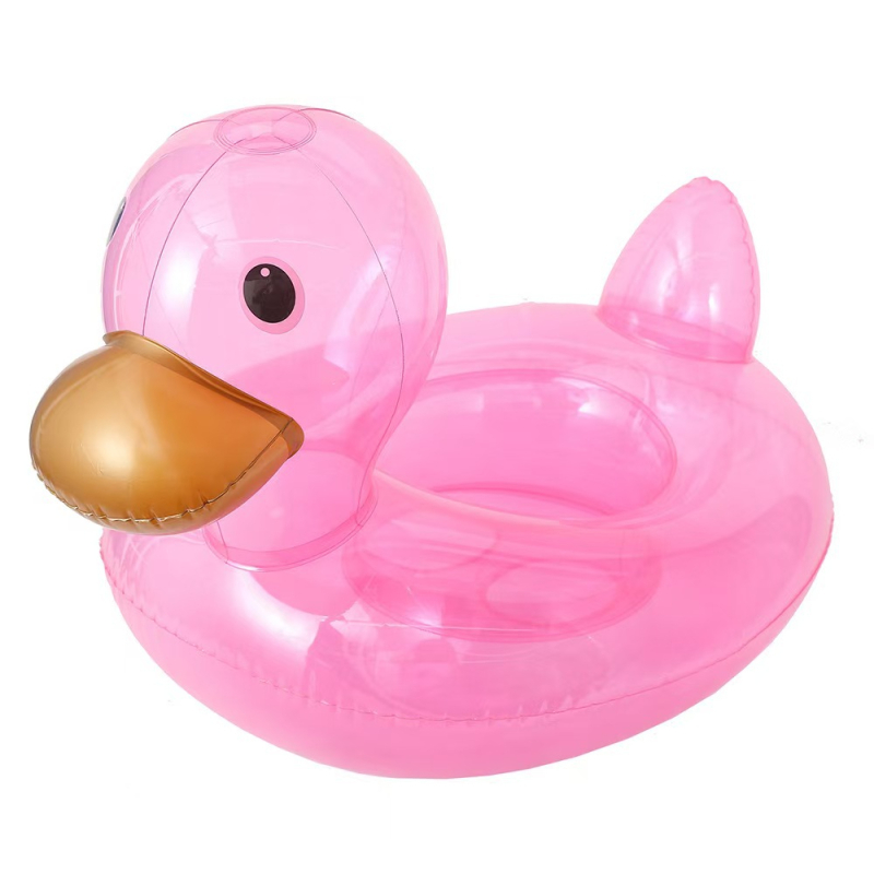 Dječji plivački prsten s šljokicama u obliku patke — nafukljivi PVC, ekološki prihvatljiv materijal, debeo zid, otisak, pogodan za plivanje i hodanje u plitkoj vodi