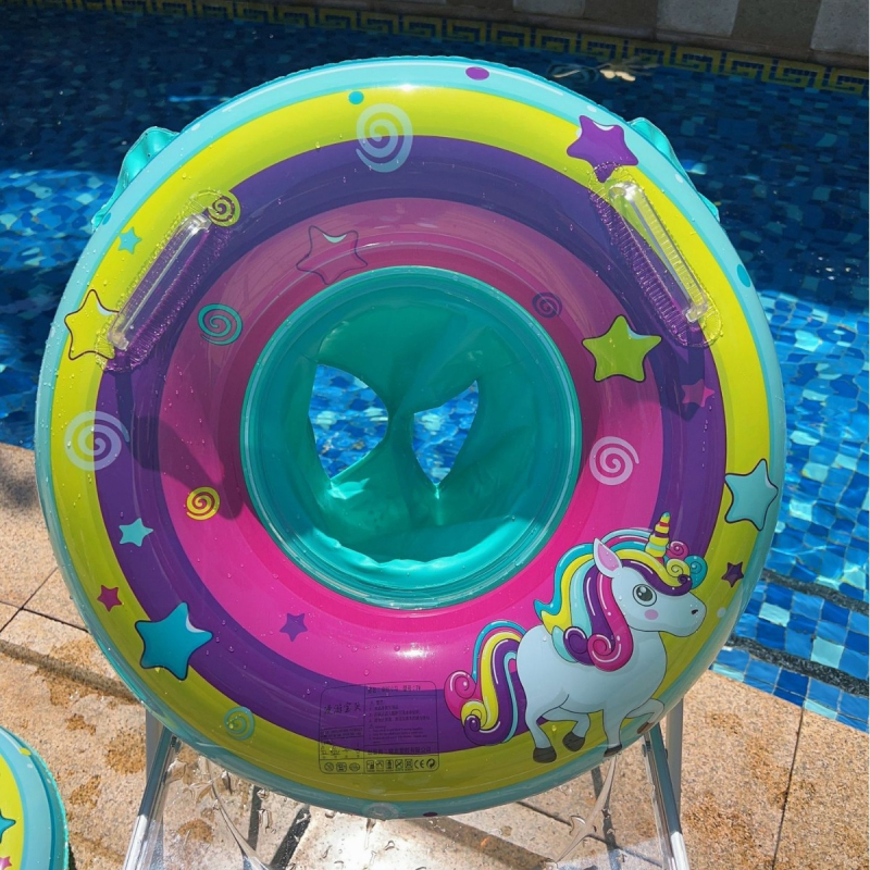 Dječji pojačani plivački prsten s ručkom — Materijal: ekološki PVC; Debljina PVC: 18; Uzorak: tisak