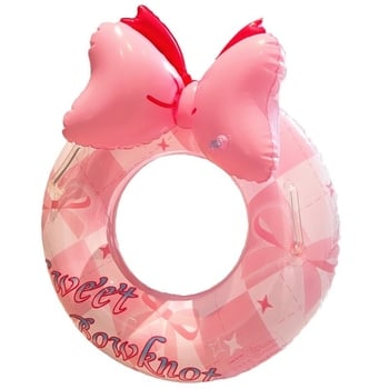 Dječji plivački prsten s ručkom i mašnicom, napuhavanje PVC, ekološki PVC, karikatura uzorak, pogodna za plivanje i hodanje u vodi