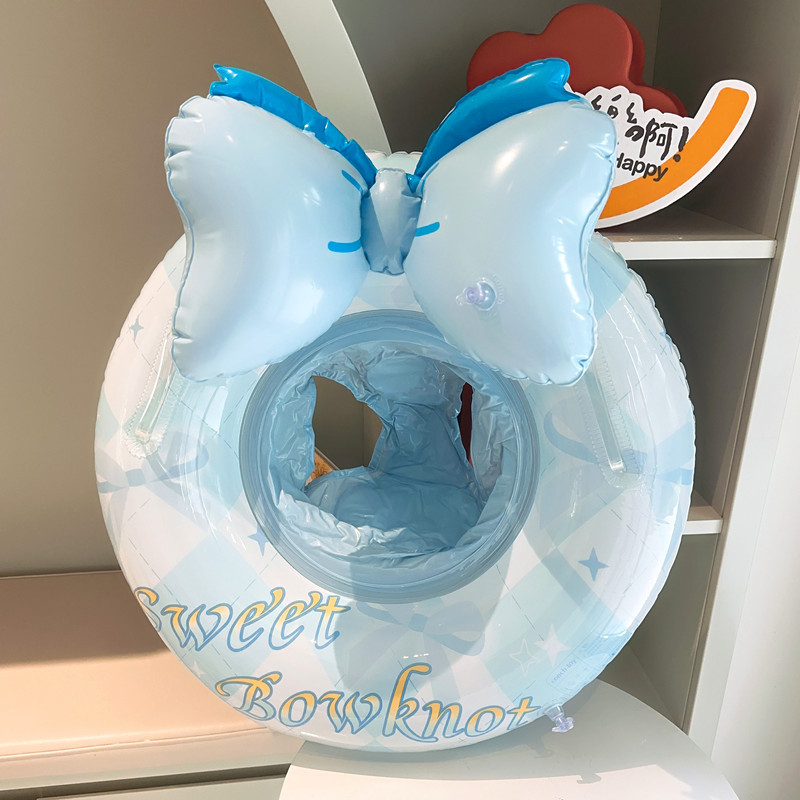 Dječji plivački prsten s ručkom i mašnicom, napuhavanje PVC, ekološki PVC, karikatura uzorak, pogodna za plivanje i hodanje u vodi