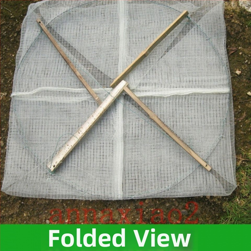 Rankų darbo žvejybos tinklas, apvali gaudymo priemonė žuvims ir krevetėms, žvejybos įrankiai