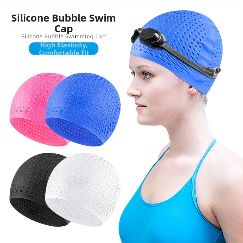 Șapcă de înot din silicon pentru adulți, cu acoperire pentru urechi, impermeabilă