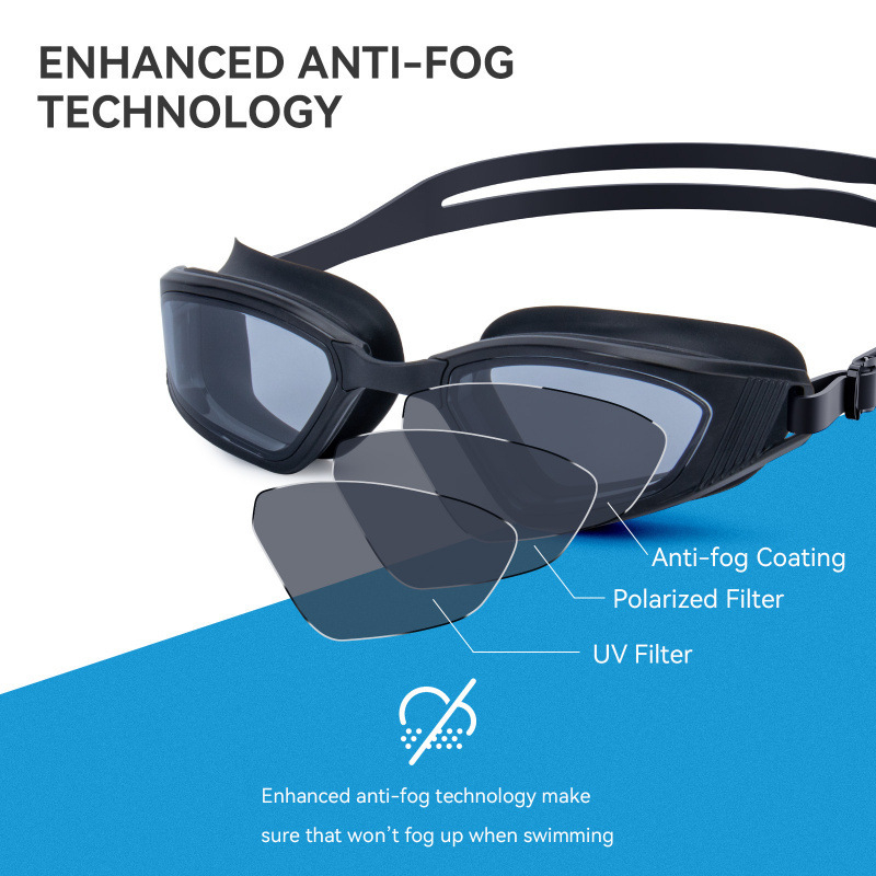 Set ochelari de înot profesional pentru concurs și cască de înot – anti-ceață, impermeabili, lentile din silicon, pod nazal înlocuibil, pentru copii