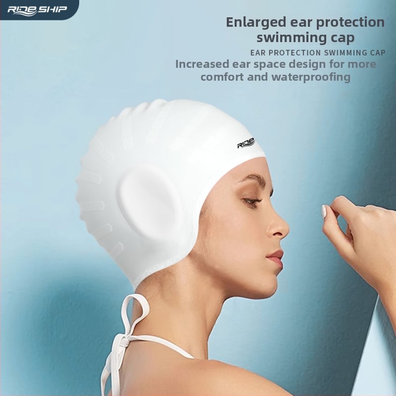 Ride Ship Cască de înot din silicon pentru adulți, potrivită pentru înot și trecere prin apă