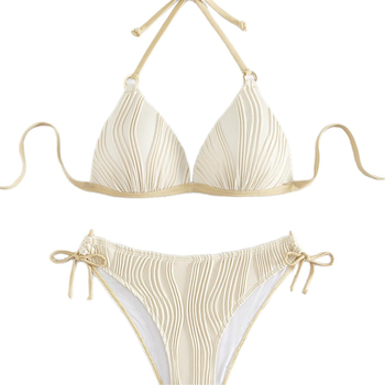 Dvodijelni bikini - halter s vezicom, umetci za dojke, visoka elastičnost, poliester materijal