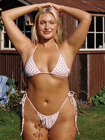 Женски бански костюм с принт на ретро точки и връзка, метална поддръжка, без подплънки; полиестер 82% / подплата спандекс 18%; без ръкави, бикини стил