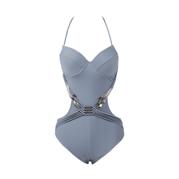 Costum de baie întreg pentru femei — spate decupat, croială slim, control al abdomenului, susținere sub bust, fără burete