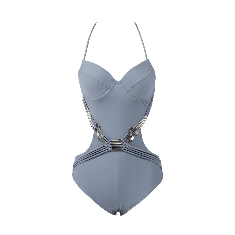 Costum de baie întreg pentru femei — spate decupat, croială slim, control al abdomenului, susținere sub bust, fără burete