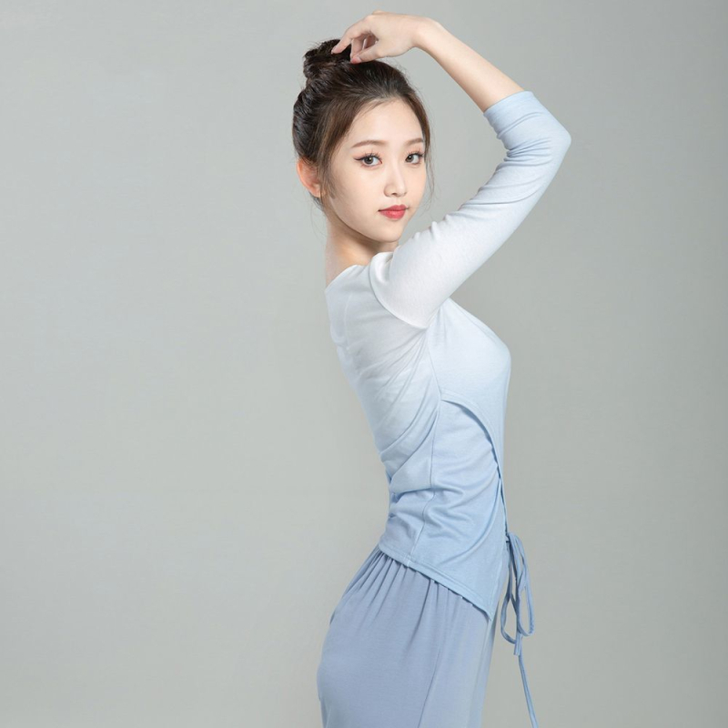 Top de dans gradient pentru dans modern și dans clasic chinezesc, unisex, îmbrăcăminte de practică, țesătură plată, primăvara 2025