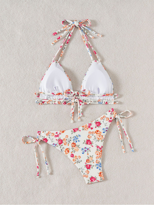 Ženski dvodijelni bikini s printom i tri remena
