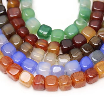 Négyzet alakú achát szabad gyöngyök ékszerekhez — feldolgozva csiszolással, vágással és polírozással, márka YOUTH CADENCE