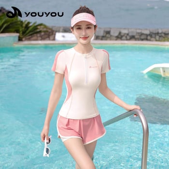 Costum de baie pentru femei din două părți, talie înaltă, cu pernă pentru sâni, uscare rapidă, poliester, căptușire 20%, greutate 250 g