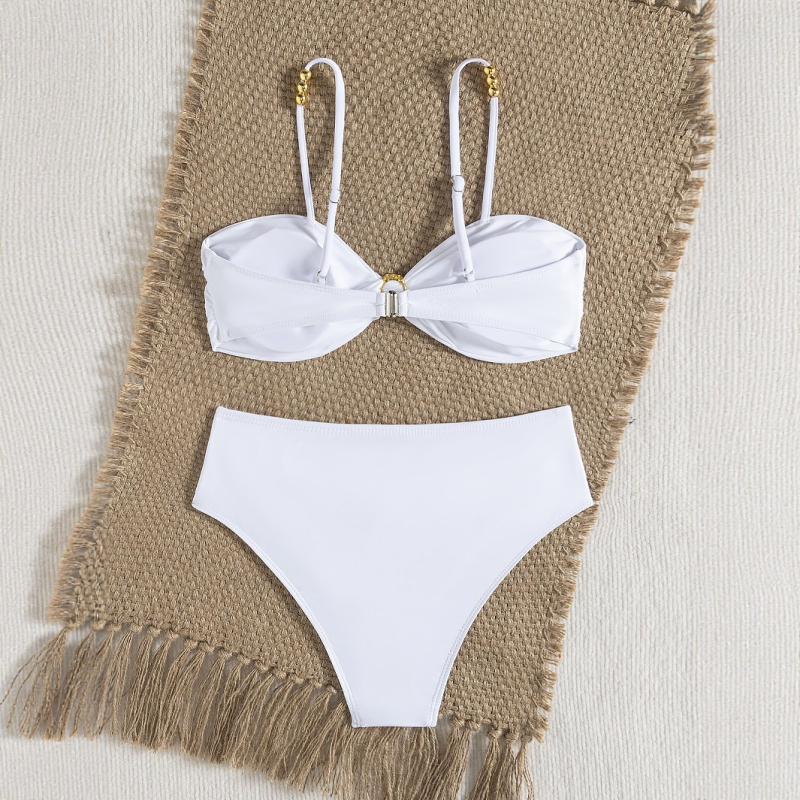 Ženski dvodijelni bikini s visokim strukom i volanima (tkanina: poliester 82%, podstava: poliester, težina: 180 g)