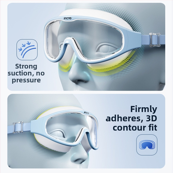 MACYO ochelari de înot antifog, HD, ramă mare, pentru adulți, lentile PC