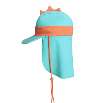 Pălărie de plajă pentru copii cu imprimeu desen animat – protecție solară, acoperire a gâtului, rezistență la vânt, poliester