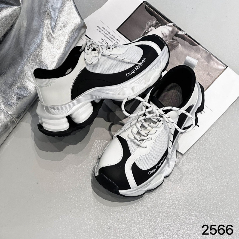 Γυναικεία παπούτσια τύπου dad shoes με επάνω μέρος από γνήσιο δέρμα, εσωτερικό από δίχτυ, ανύψωση ύψους 6-8 cm, διαπνοή, ελαφριά, μπροστινό ιμάντα κλείσιμο