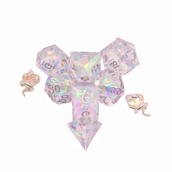 Комплект зарове от смола с правоъгълен ъгъл (D4–D20), персонализируем, пакет от 100 броя