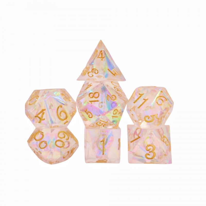 Комплект зарове от смола с правоъгълен ъгъл (D4–D20), персонализируем, пакет от 100 броя