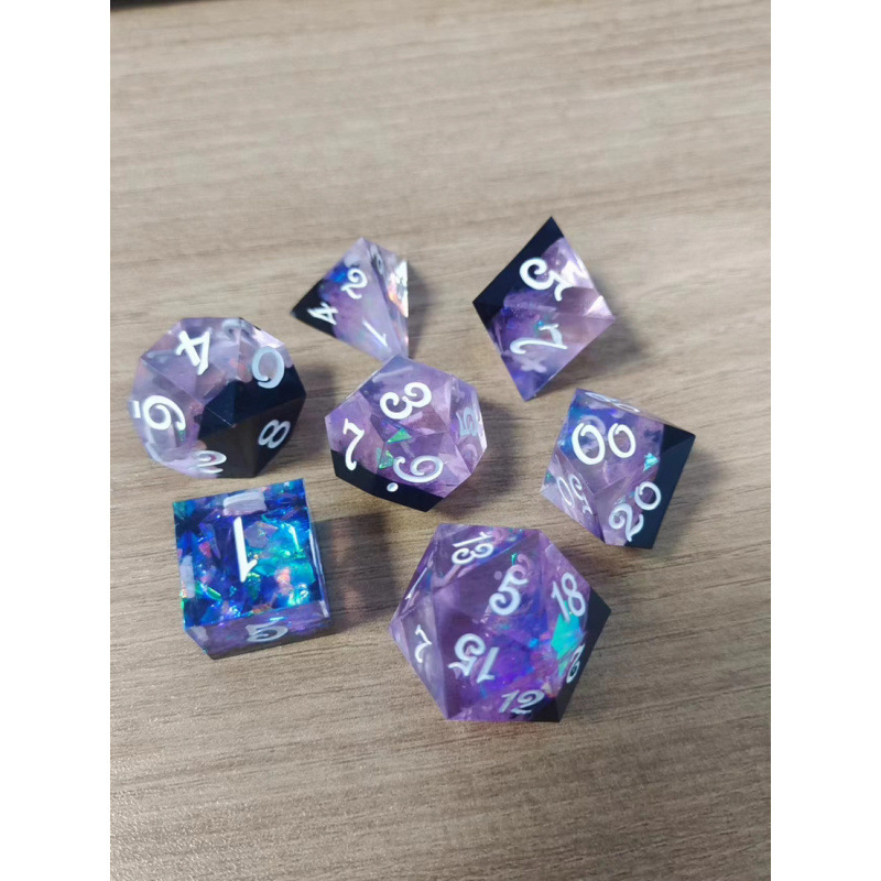 Комплект зарове от смола с правоъгълен ъгъл (D4–D20), персонализируем, пакет от 100 броя