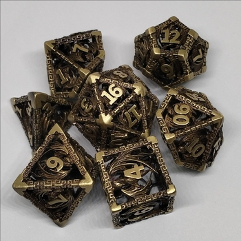 Метален набор драконови многогранни зарове за DND – 7 зарчета