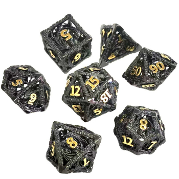 Метален набор драконови многогранни зарове за DND – 7 зарчета