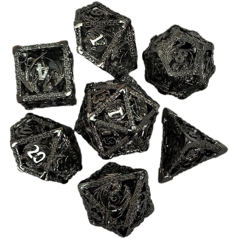 Метален набор драконови многогранни зарове за DND – 7 зарчета