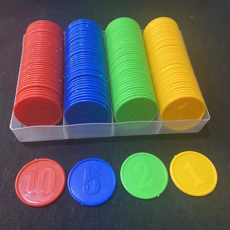 Пластмасов комплект чипове за майджонг – ABS чипове, опаковани в кутия, за игрална зала