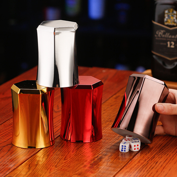Haoxing ABS Чаша за зарове, шестостенна талия, с правоъгълен ъгъл, удебелена електроплатина; за барове и караоке, персонализируема, 100 бр в кутия