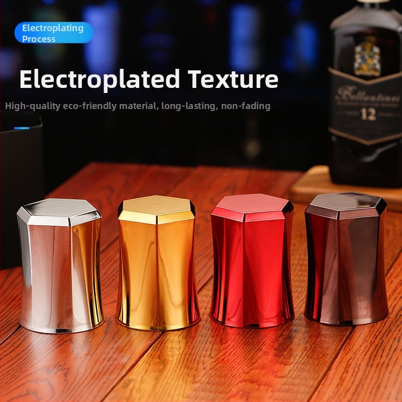 Haoxing ABS Чаша за зарове, шестостенна талия, с правоъгълен ъгъл, удебелена електроплатина; за барове и караоке, персонализируема, 100 бр в кутия