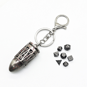 DND мини метално зарче с ключодържател – меден материал, стил прав ъгъл, изрязан дизайн, персонализиране