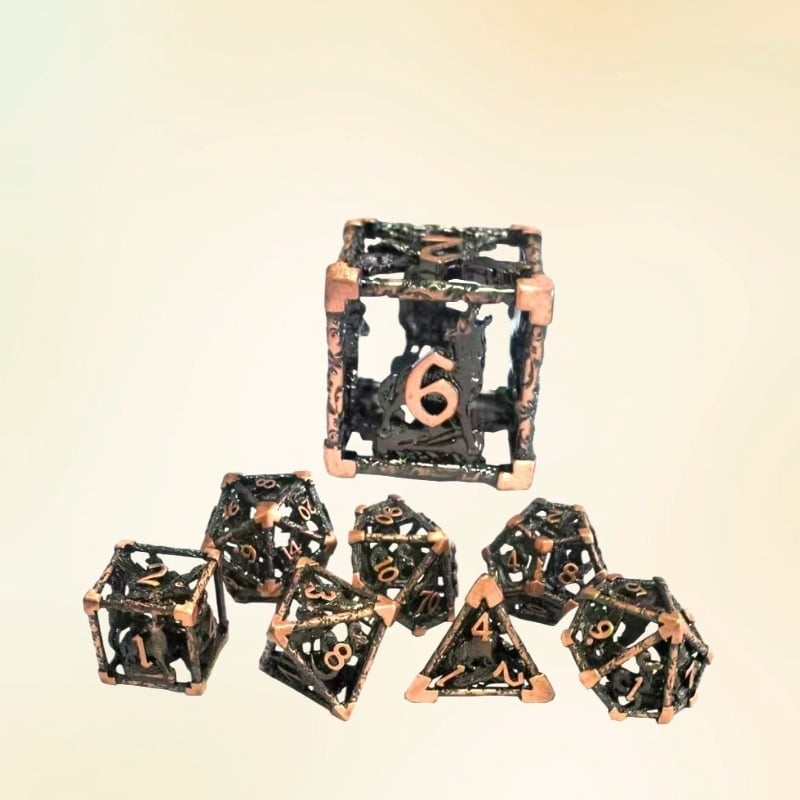 Xindaxin латунни зарчета набор — прорязанo правоъгълен дизайн, 100 броя, за Dungeons & Dragons, произход Шанвэй