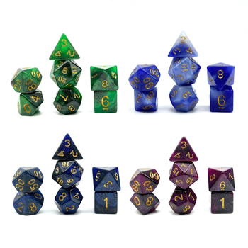 Hiya Акрилни зарове с заоблени ъгли, многоъгълни зарове 4/6/8/10/12/20 лица, персонализирани за настолни игри и игри с карти