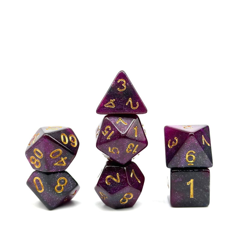 Hiya Акрилни зарове с заоблени ъгли, многоъгълни зарове 4/6/8/10/12/20 лица, персонализирани за настолни игри и игри с карти