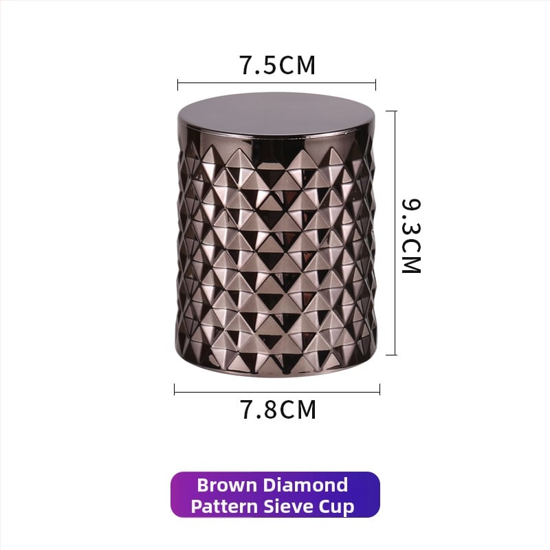 Kauliukų rinkinys (ABS plastas + elektroplatingas; apvalūs kampai; spindintis deimantų dizainas; dėžutė 100 vnt)