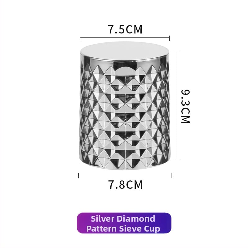 Kauliukų rinkinys (ABS plastas + elektroplatingas; apvalūs kampai; spindintis deimantų dizainas; dėžutė 100 vnt)