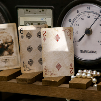 Карти за покер Mr. Paper – синя основа, ретро серия Алис, образователна игра с животни и пъзели, цветна кутия, за 14+