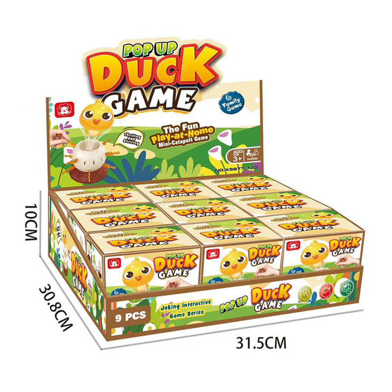 Настолна игра с карти за деца с патешки катапултен механизъм, пластмасова конструкция, подходяща за 4–14 години; интерактивна игра за когнитивно развитие и координация ръка–око